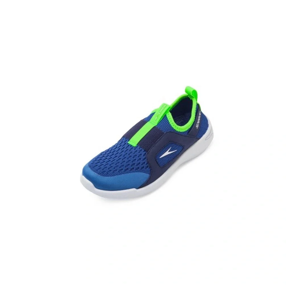 Speedo‎ Junior Aqua Sock Boys Water Shoes Blue Lime Green Size Large L 4-5 NEW